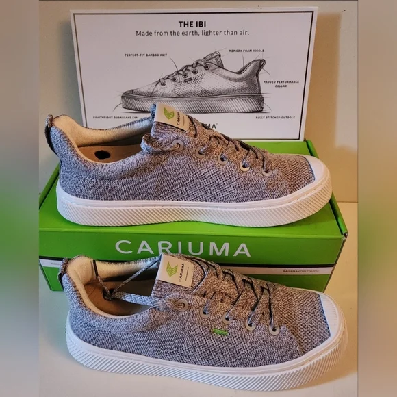 [SOLD] nisex Cariuma Knit Stone Gray Comfortable Skater Sneaker Shoe W 10, M 8.5 - Picture 2 of 8